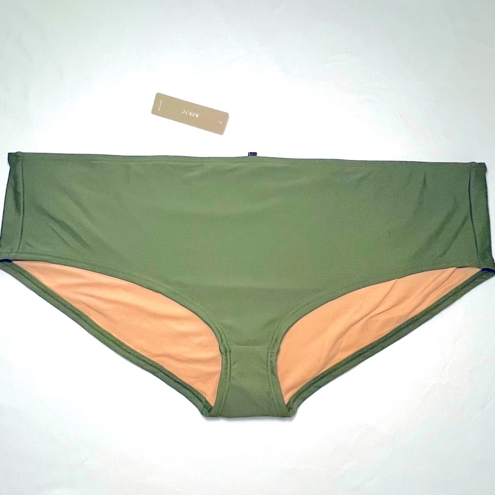 NWT J Crew Swimsuit Bottoms Boy Short Olive Green Plus Size Bikini Bottom